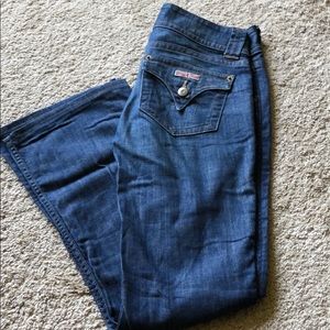 Hudson low rise, boot cut jeans. Color in Bae